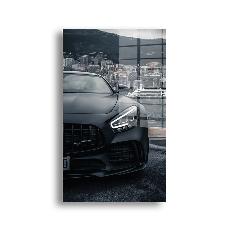 Mercedes AMG glass painting without frame front view