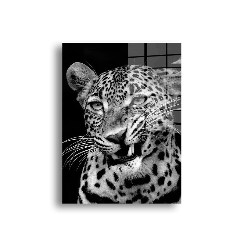 Baby panther glass painting without frame front view