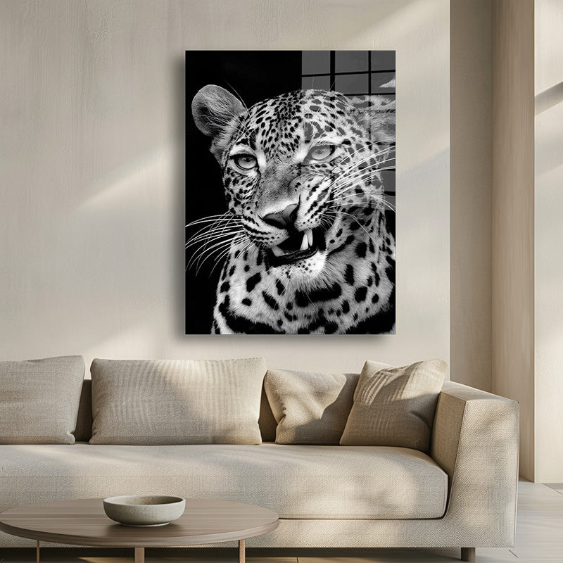 Baby panther glass painting without frame inside