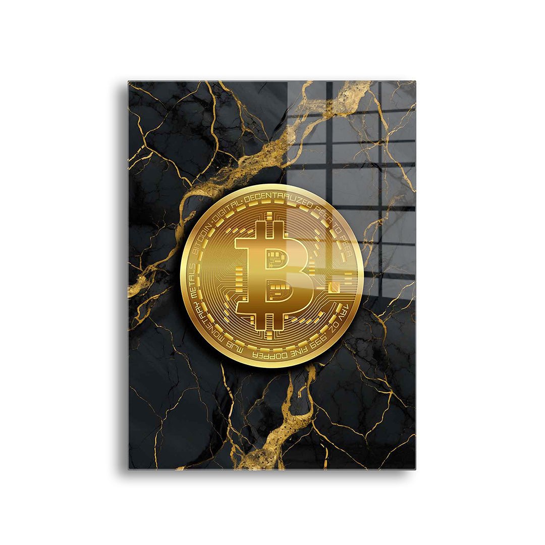 Bitcoin glasschilderij voorkant