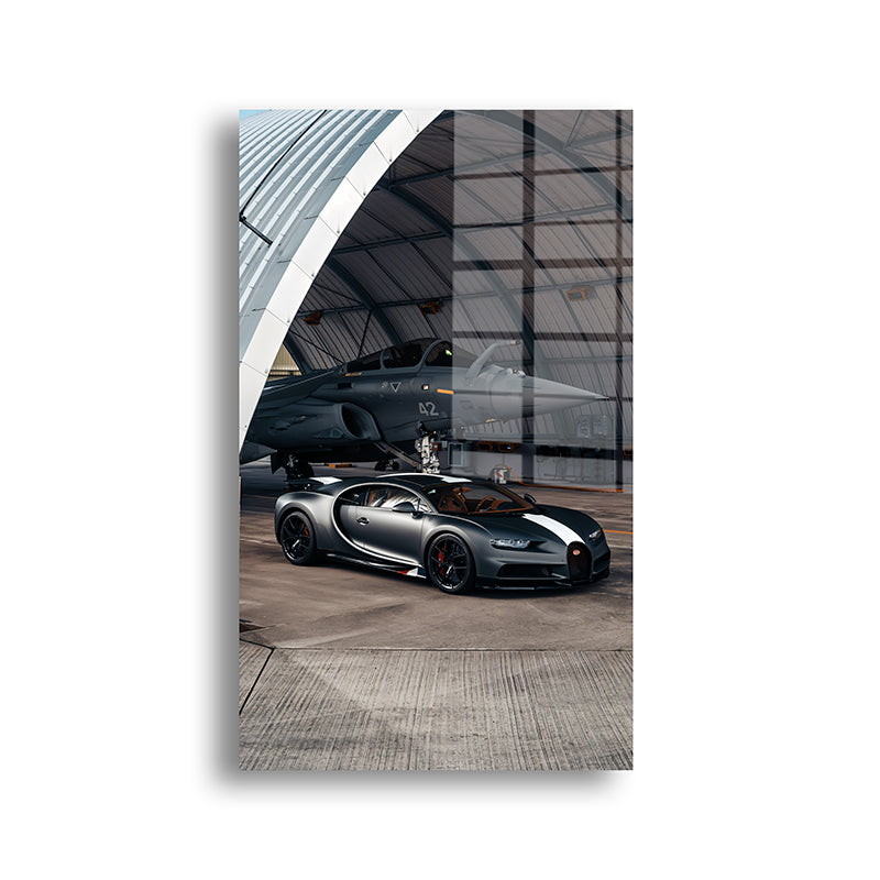 Bugatti Jet glass painting without frame front view