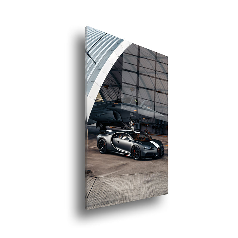 Bugatti Jet glass painting without frame side view