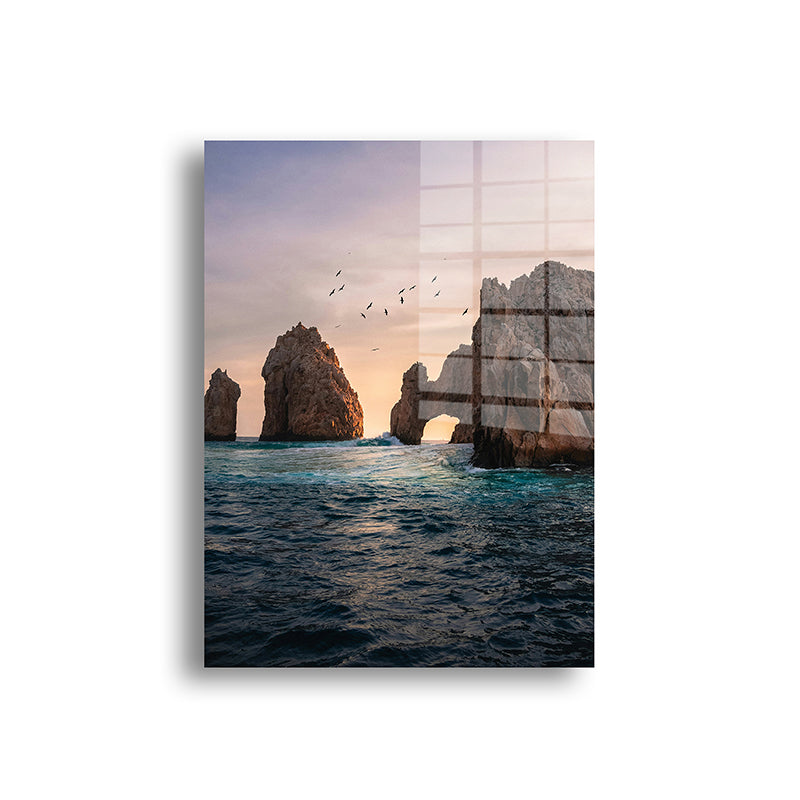 Cabo San Lucas glass painting without frame front view