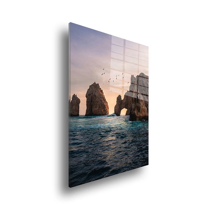 Cabo San Lucas glass painting without frame side view