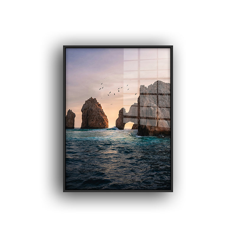 Painting of Cabo San Lucas in a black frame front view