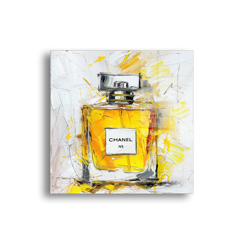 Chanel parfum glass painting without frame front view