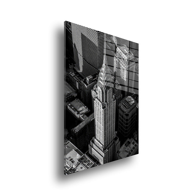 Chrysler building glass painting without frame side view