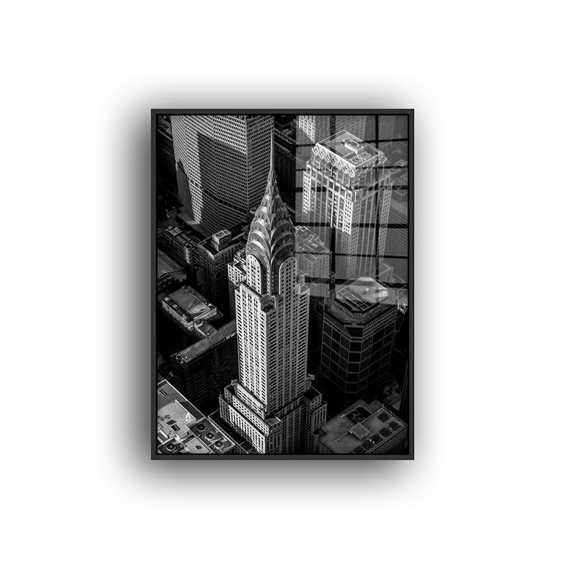 Painting of Chrysler building in a black frame front view