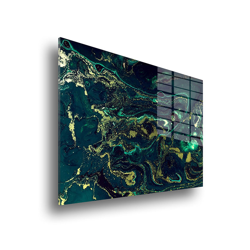 Dark Flow glass painting without frame side view