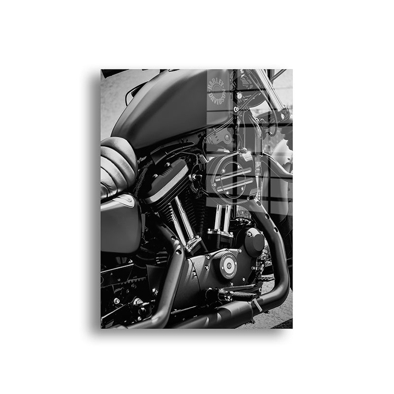 Harley Davidson glass painting without frame front view