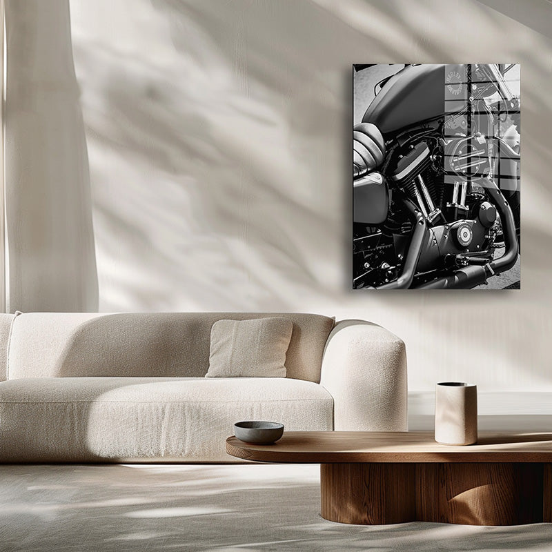 Harley Davidson glass painting without frame inside