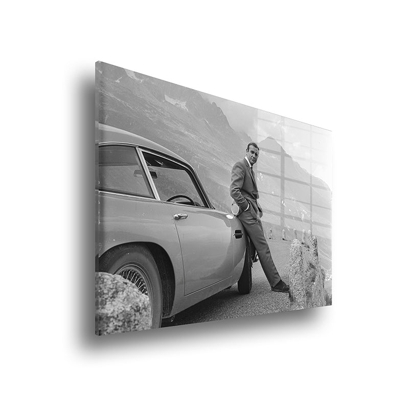 James Bond glass painting without frame side view