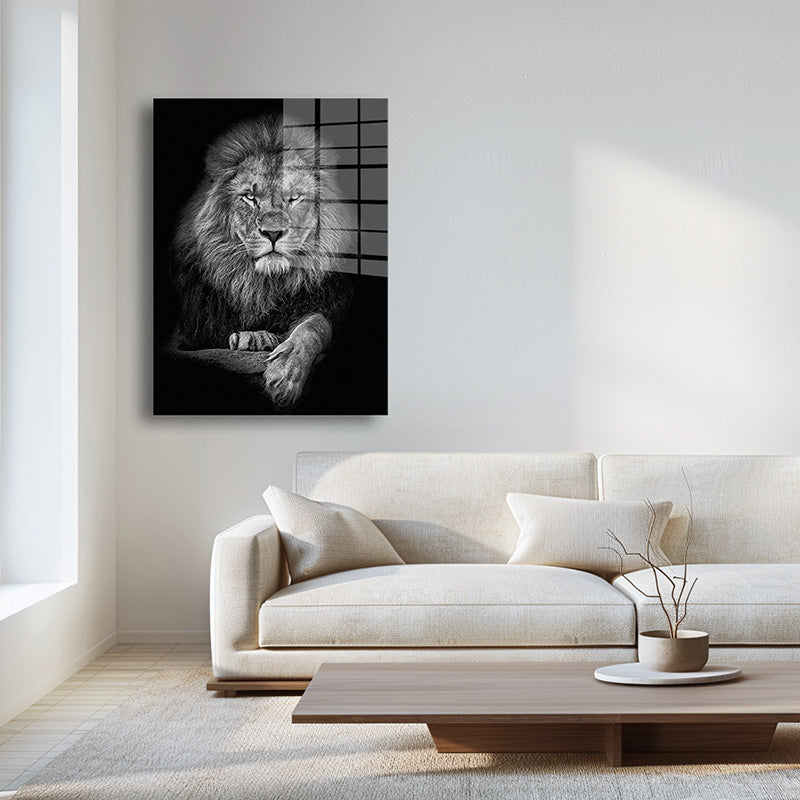 King of the jungle glass painting without frame inside