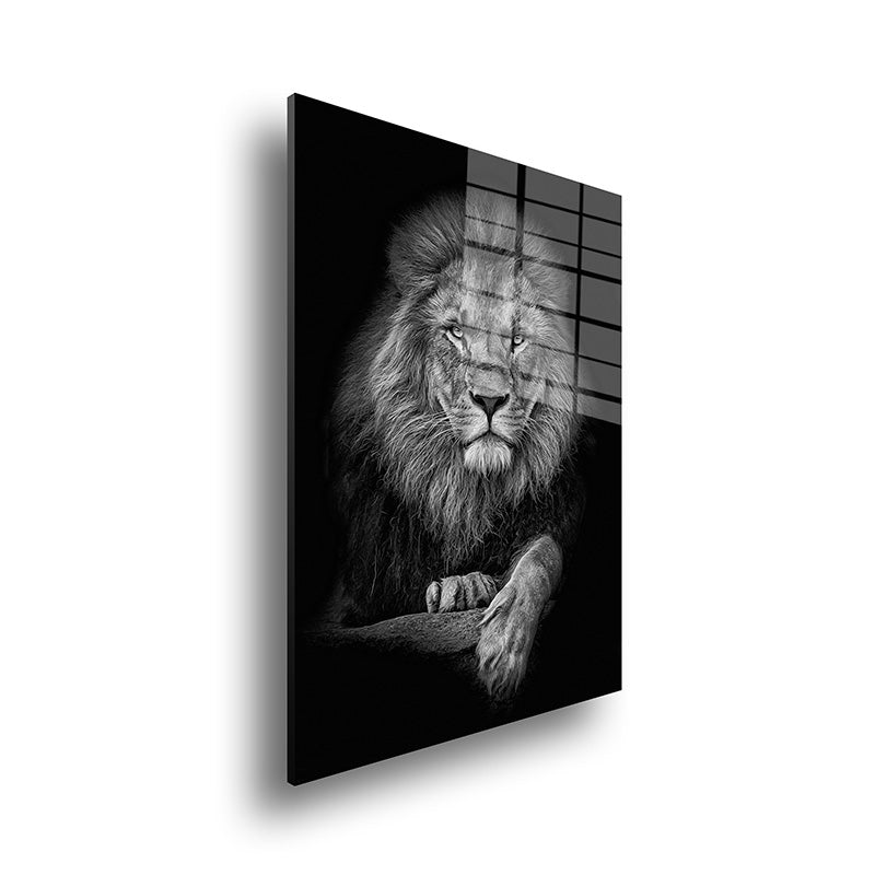 King of the jungle glass painting without frame side view