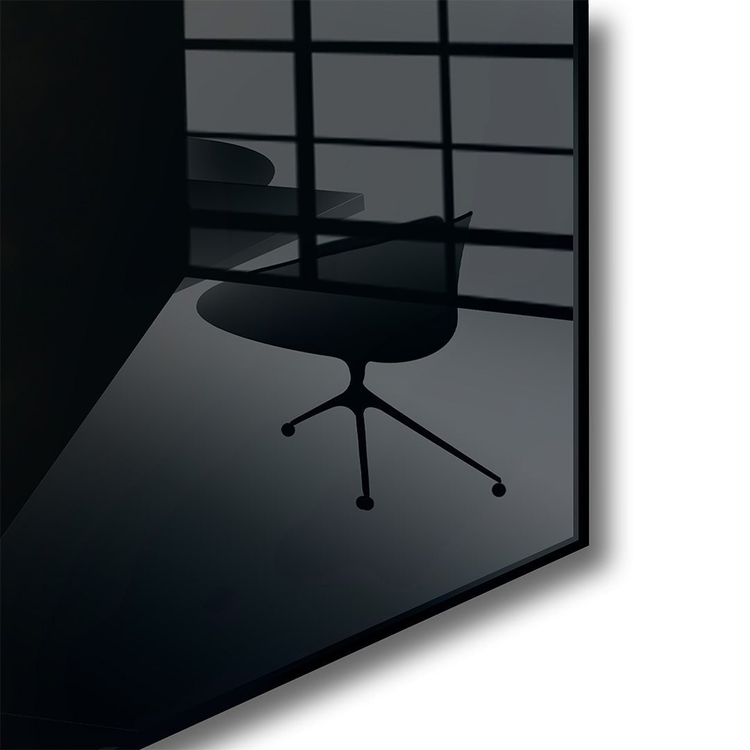 Leeuw met  gouden kroon glasschilderij voorkant