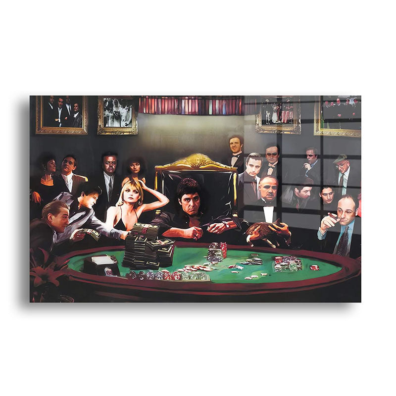 Maffia Poker Night glass painting without frame front view