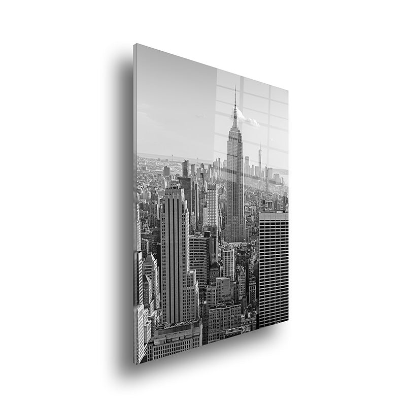 Manhattan glass painting without frame side view