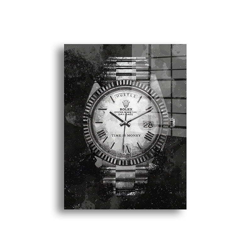 Rolex glass painting without frame front view