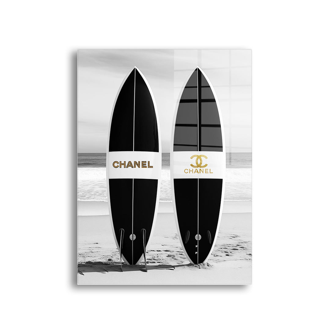 Surf chic glasschilderij voorkant