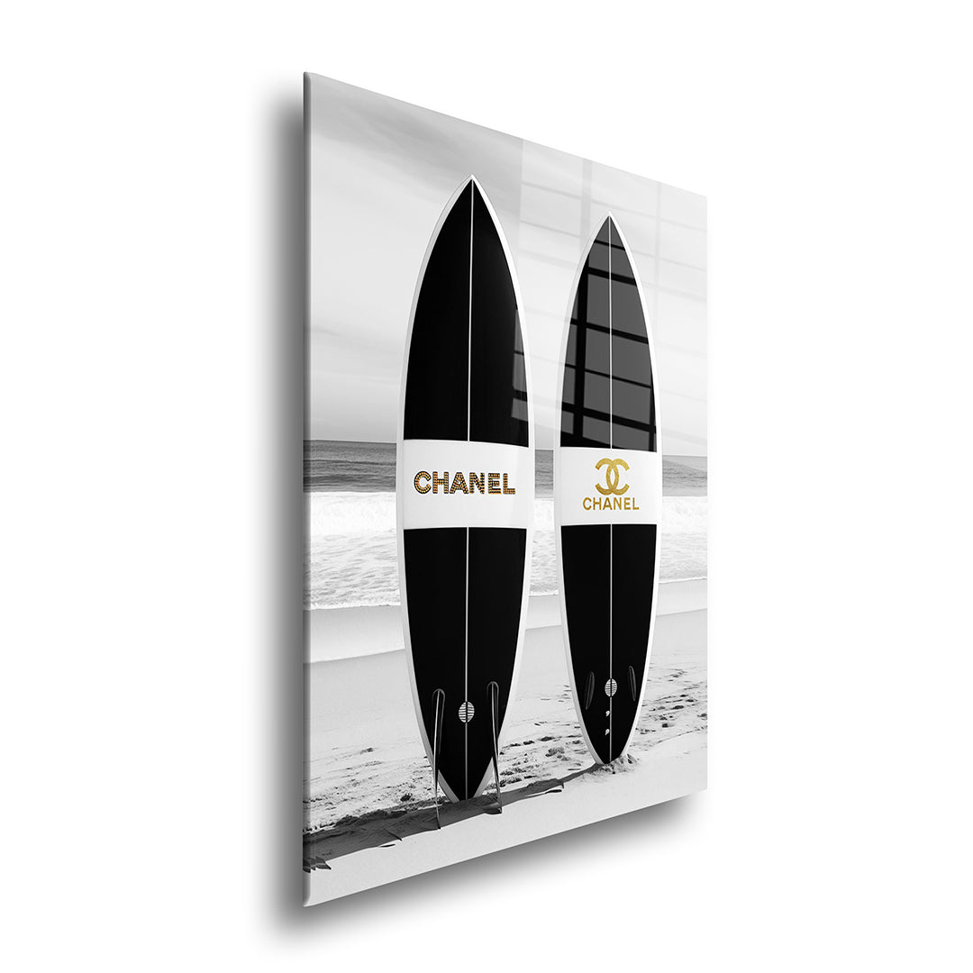 Surf chic glasschilderij zijkant
