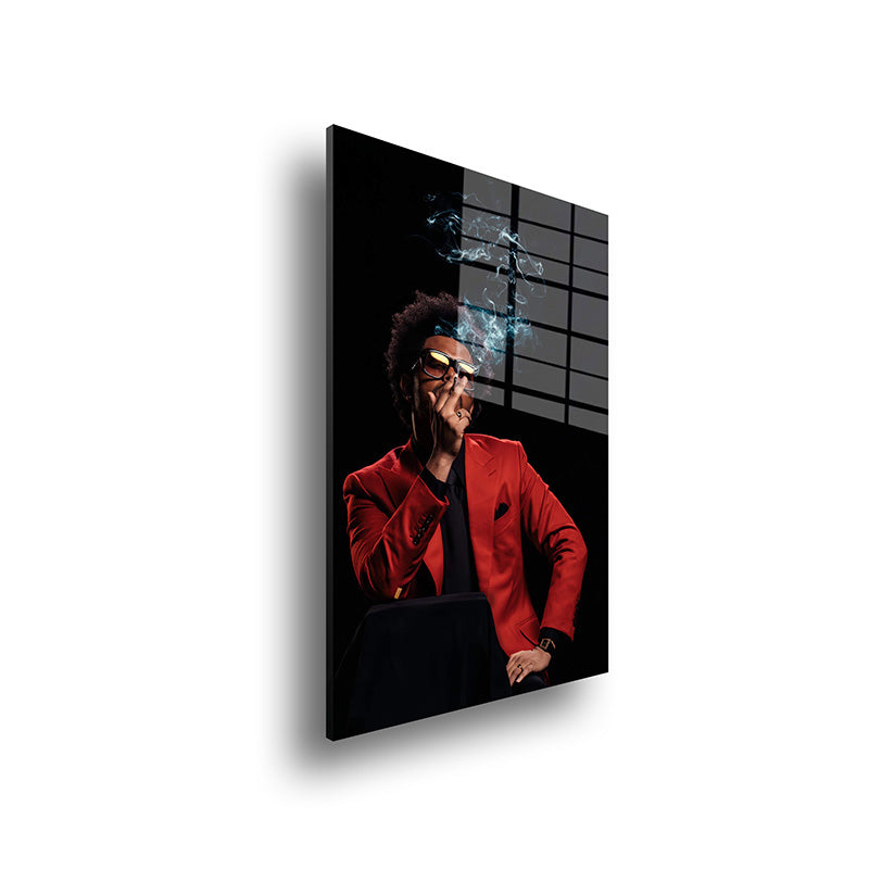 The Weeknd glass painting without frame side view